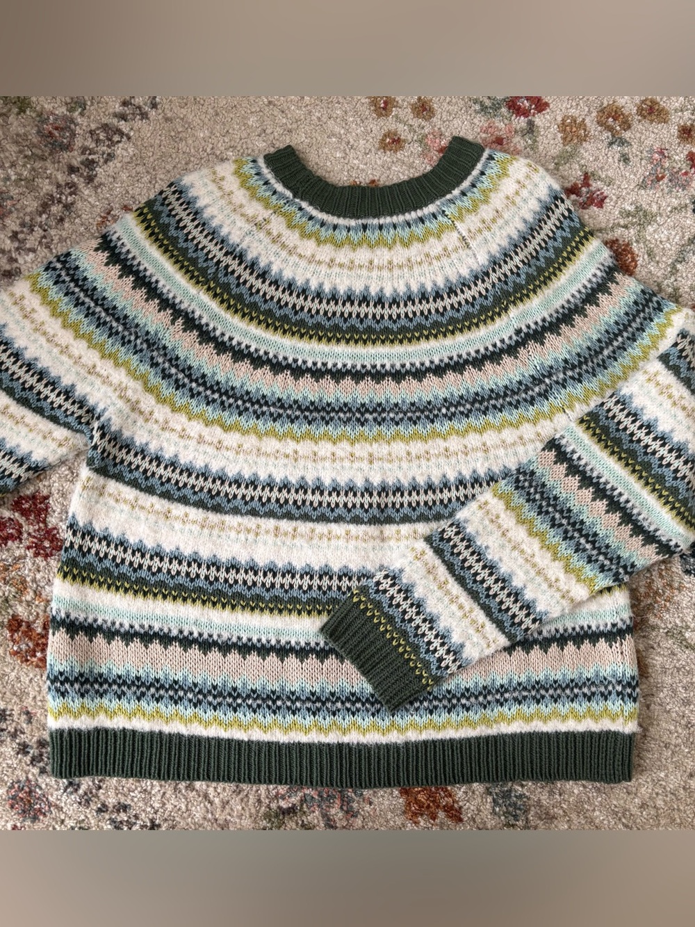 Women’s American Eagle Green and Blue Sweater